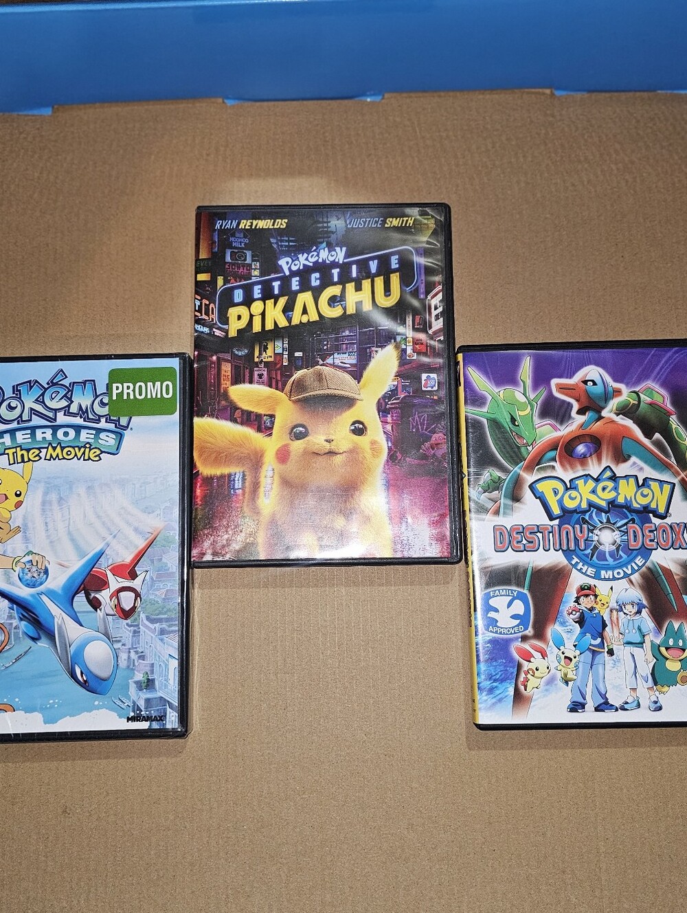 Pokemon Movie Collection DVD Bundle x3 Heroes Detective Pikachu Destiny Deoxys